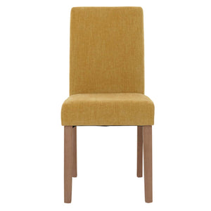 4er-Set Esszimmerstühle Hochlehner Chenille Holz natur gelb
