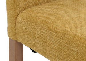 4er-Set Esszimmerstühle Hochlehner Chenille Holz natur gelb