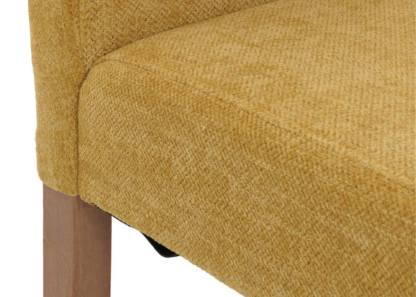 4er-Set Esszimmerstühle Hochlehner Chenille Holz natur gelb