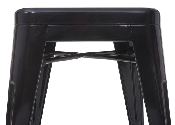 4er-Set Metallhocker stapelbar Industriedesign schwarz