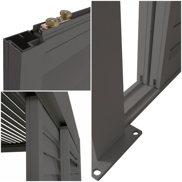 4er-Set Aluminium Schiebetür für Pergola Stanley 206x369cm