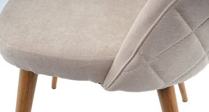 4er-Set Esszimmerstühle Retro 50er Jahre Stoff beige