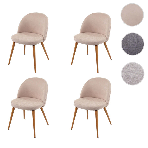 4er-Set Esszimmerstühle Retro 50er Jahre Stoff beige