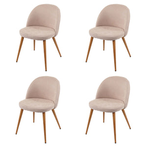 4er-Set Esszimmerstühle Retro 50er Jahre Stoff beige
