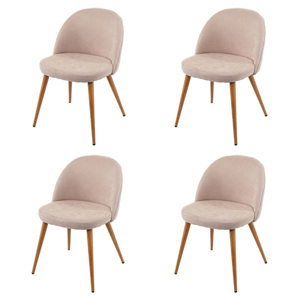 4er-Set Esszimmerstühle Retro 50er Jahre Stoff beige