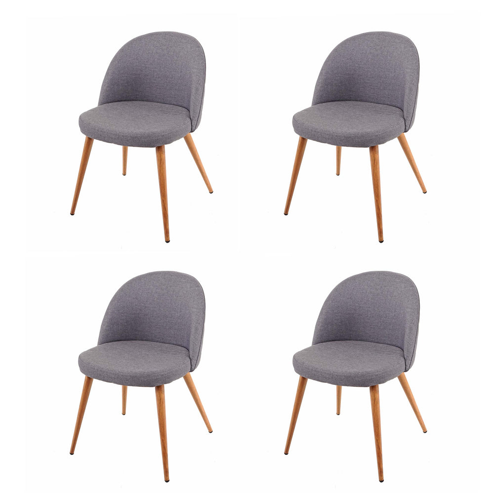4er-Set Esszimmerstühle Retro 50er Jahre Stoff dunkelgrau