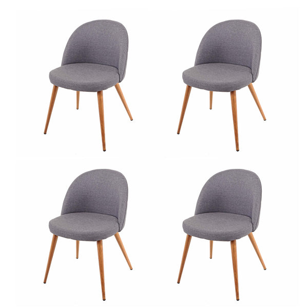 4er-Set Esszimmerstühle Retro 50er Jahre Stoff dunkelgrau