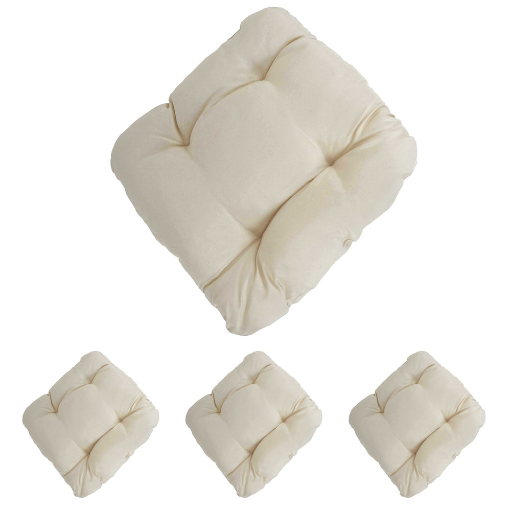 4er-Set Sitzkissen für Stühle 41x38x8cm creme