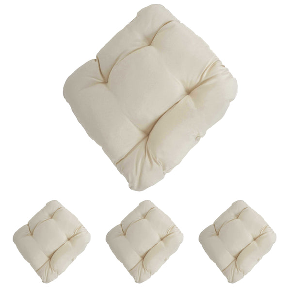 4er-Set Sitzkissen für Stühle 41x38x8cm creme