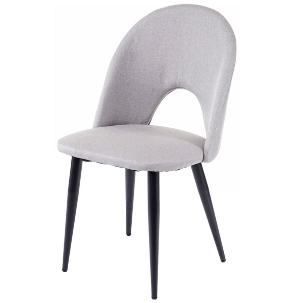 4er-Set Esszimmerstühle aus Stoff für Küche und Esszimmer grau