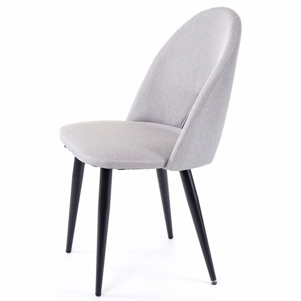 4er-Set Esszimmerstühle aus Stoff für Küche und Esszimmer grau