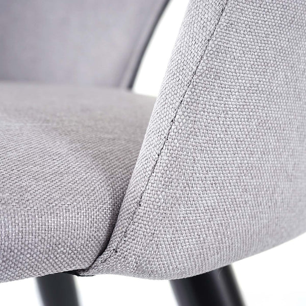 4er-Set Esszimmerstühle aus Stoff für Küche und Esszimmer grau