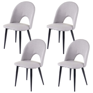 4er-Set Esszimmerstühle aus Stoff für Küche und Esszimmer grau