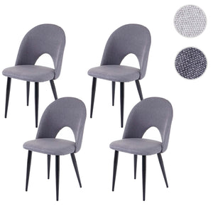 4er-Set Esszimmerstühle Stoffbezug für Küche & Esszimmer dunkelgrau