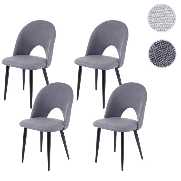 4er-Set Esszimmerstühle Stoffbezug für Küche & Esszimmer dunkelgrau