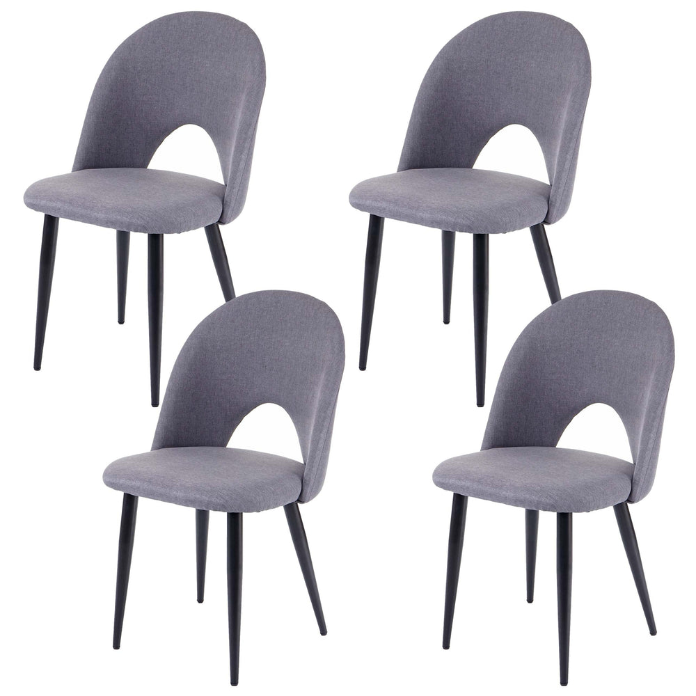 4er-Set Esszimmerstühle Stoffbezug für Küche & Esszimmer dunkelgrau