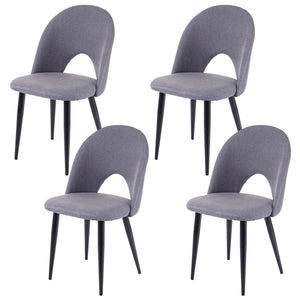 4er-Set Esszimmerstühle Stoffbezug für Küche & Esszimmer dunkelgrau