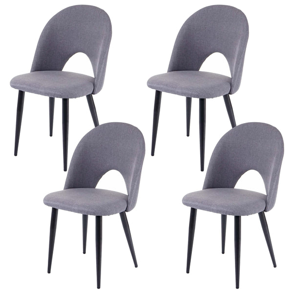 4er-Set Esszimmerstühle Stoffbezug für Küche & Esszimmer dunkelgrau
