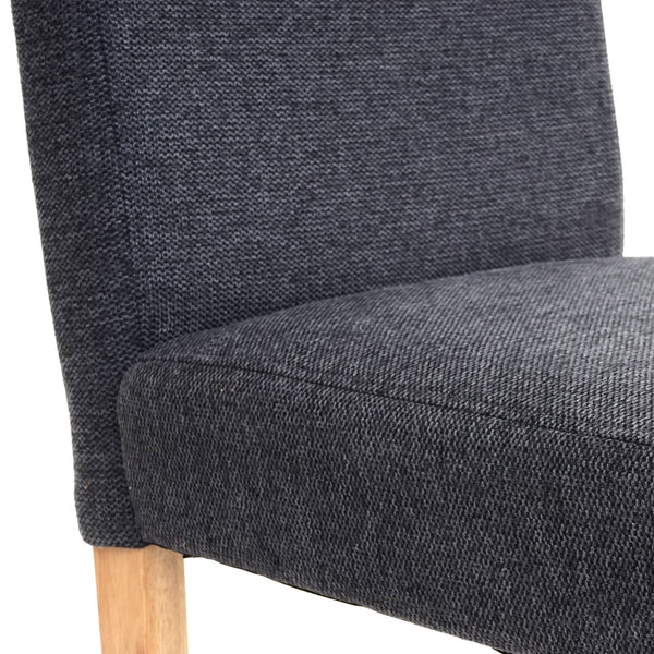 4er-Set Esszimmerstühle Textil mit hellen Beinen anthrazitgrau