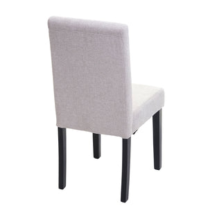 4er-Set Esszimmerstühle Textil mit dunklen Beinen creme-beige