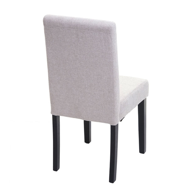 4er-Set Esszimmerstühle Textil mit dunklen Beinen creme-beige