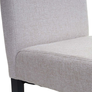 4er-Set Esszimmerstühle Textil mit dunklen Beinen creme-beige