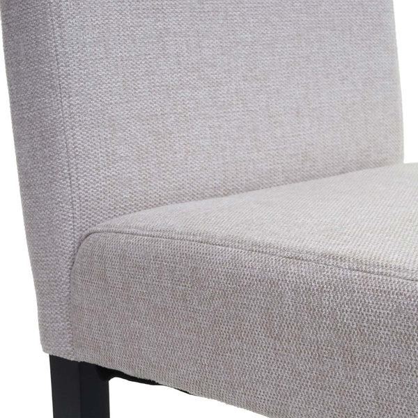 4er-Set Esszimmerstühle Textil mit dunklen Beinen creme-beige