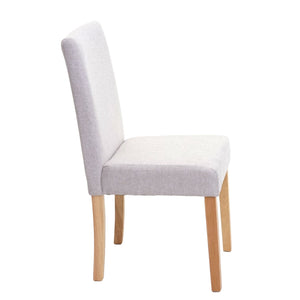 4er-Set Esszimmerstühle Textil mit hellen Beinen creme-beige