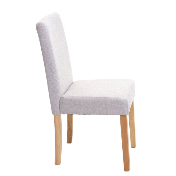 4er-Set Esszimmerstühle Textil mit hellen Beinen creme-beige