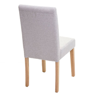 4er-Set Esszimmerstühle Textil mit hellen Beinen creme-beige