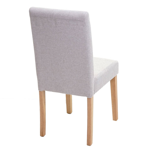 4er-Set Esszimmerstühle Textil mit hellen Beinen creme-beige