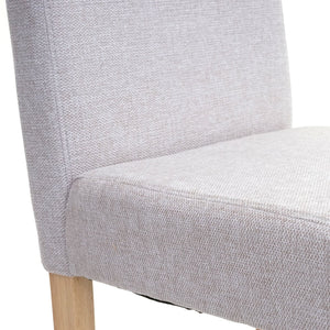 4er-Set Esszimmerstühle Textil mit hellen Beinen creme-beige