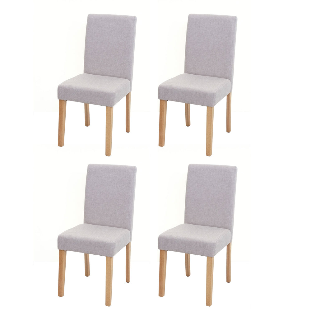 4er-Set Esszimmerstühle Textil mit hellen Beinen creme-beige