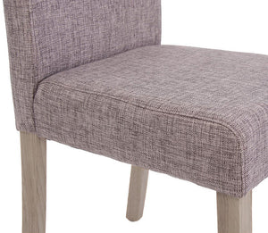 4er-Set Esszimmerstühle Textil mit Beinen in Eicheoptik grau
