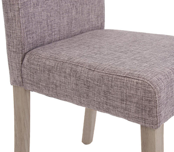 4er-Set Esszimmerstühle Textil mit Beinen in Eicheoptik grau