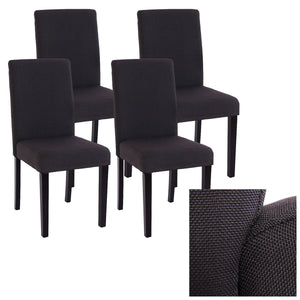 4er-Set Esszimmerstühle aus Textil dunkle Beine schwarz