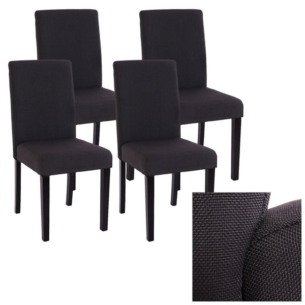 4er-Set Esszimmerstühle aus Textil dunkle Beine schwarz