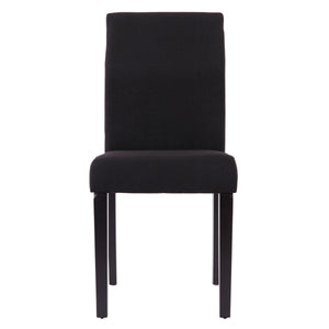 4er-Set Esszimmerstühle aus Textil dunkle Beine schwarz