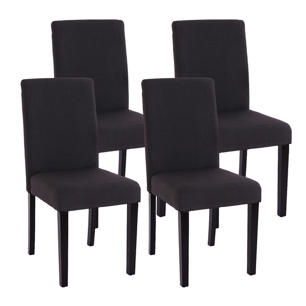 4er-Set Esszimmerstühle aus Textil dunkle Beine schwarz