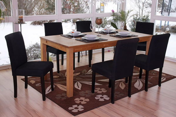 4er-Set Esszimmerstühle aus Textil dunkle Beine schwarz