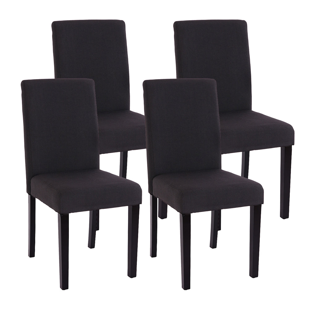 4er-Set Esszimmerstühle aus Textil dunkle Beine schwarz