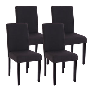 4er-Set Esszimmerstühle aus Textil dunkle Beine schwarz