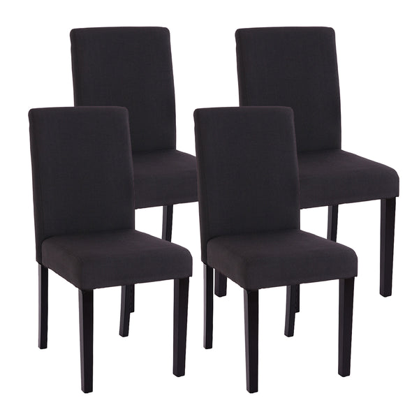 4er-Set Esszimmerstühle aus Textil dunkle Beine schwarz