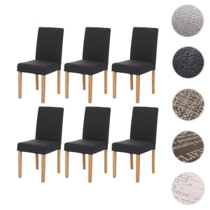 4er-Set Esszimmerstühle Textil mit hellen Beinen schwarz