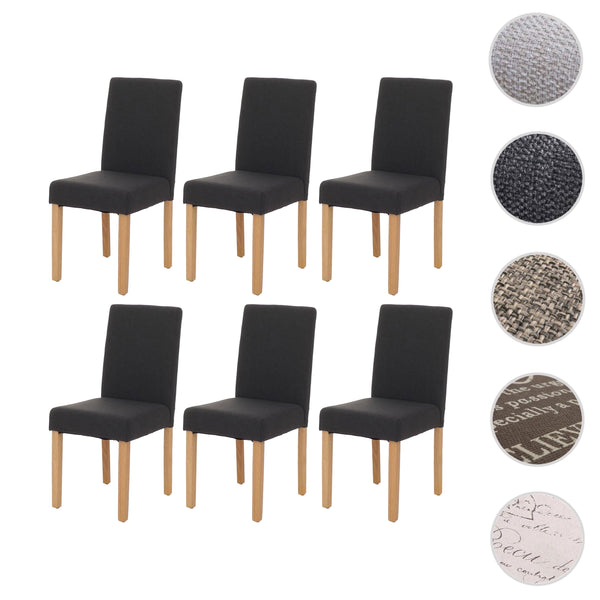 4er-Set Esszimmerstühle Textil mit hellen Beinen schwarz