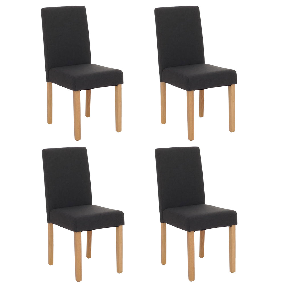 4er-Set Esszimmerstühle Textil mit hellen Beinen schwarz