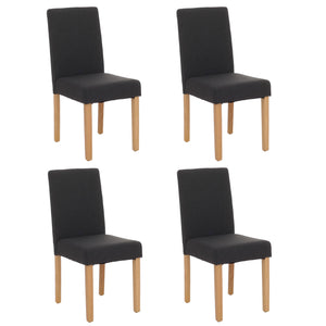 4er-Set Esszimmerstühle Textil mit hellen Beinen schwarz