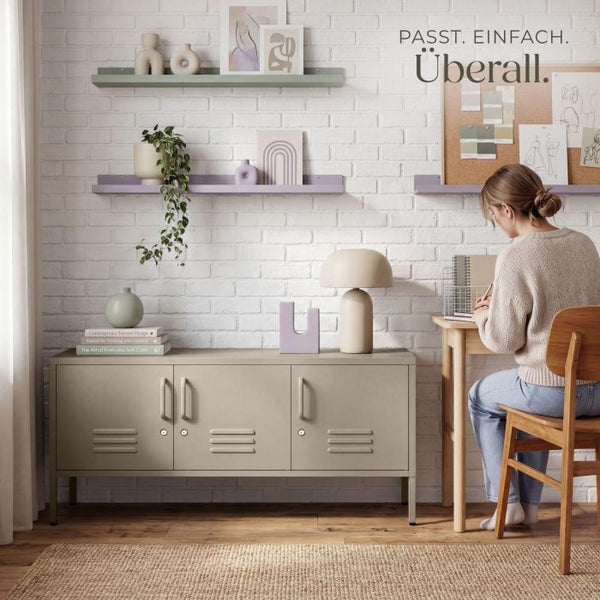Sideboard Baker Metall abschliessbar braun 120 x 37,5 x 55,5 cm
