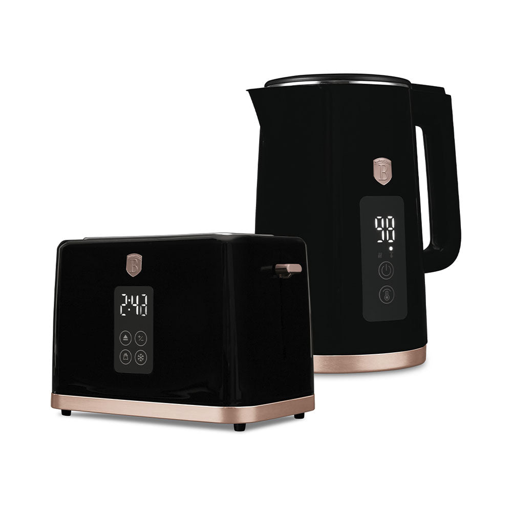Berlinger Haus Bollitore e tostapane con display digitale Collezione Black Rose