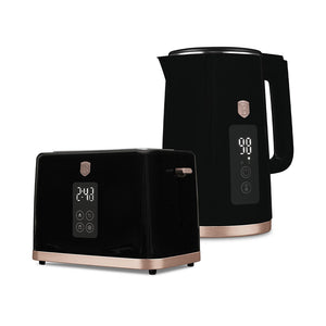 Berlinger Haus Wasserkocher & Toaster mit Digitalanzeige Black Rose Collection